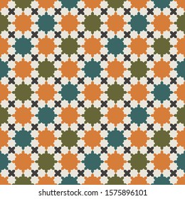Seamless geometric pattern. Mosaic tile. 
Islamic traditional ornament. Vector illustration. 