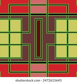 Seamless geometric pattern. With multi color line ornament. Raster illustration. Abstract geometric illustration. Colorful mosaic texture,