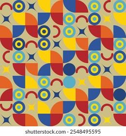 Padrão geométrico contínuo com design multiColor