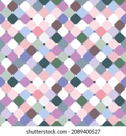 seamless geometric pattern of multicolored squares of cool tones