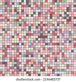 Seamless geometric pattern of multicolored squares. A template for textures, textiles, simple backgrounds and creative ideas. Vector design