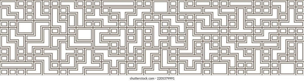 Seamless geometric pattern of multicolored squares and arbitrary shapes. A template for textures, textiles, simple backgrounds and creative ideas. Vector design