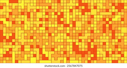 Seamless geometric pattern of multicolored squares and arbitrary shapes. A template for textures, textiles, simple backgrounds and creative ideas. Vector design