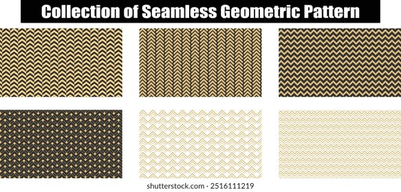 Patrón geométrico sin fisuras en múltiples colores. Conjunto de líneas de Vector, teselado lineal, tejido a rayas, laberinto óptico, rayas trenzadas. Colección de texturas modernas para diseño y fondo.