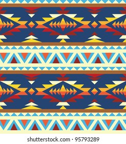 Seamless geometric pattern in native american style