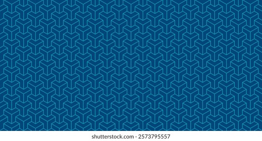 Seamless geometric pattern. Navy blue abstract background.