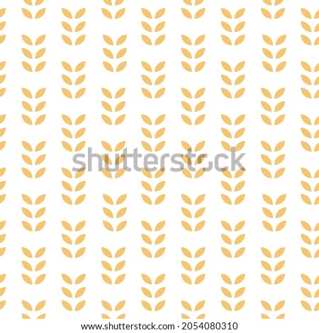 Seamless geometric pattern. Oats, wheat, grain, rice background. Simple texture with ears of wheat for wrapping paper, wallpaper, prints. Vector illustration