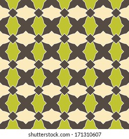 Seamless geometric pattern with olive green and ochre. Can be used in textiles, for book design, website background.