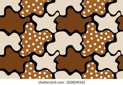 Nahtlose geometrische Muster auf Beige. Vektorgrafik.