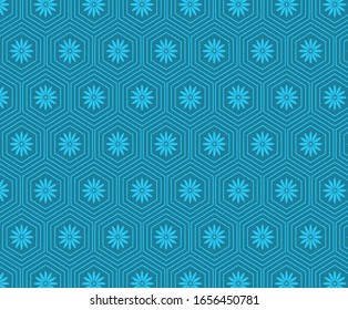 Patrón geométrico sin inconvenientes en azul. Textura extensible vectorial. Swatch geométrico. Fondo de repetición