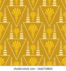 patrón geométrico sin fisuras en un fondo dorado ilustración vectorial de textura de papel tapiz
