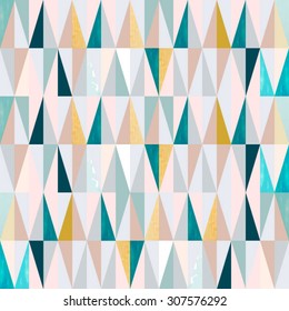 Seamless geometric pattern on paper texture. triangles vector background pattern seamless. hipster background.