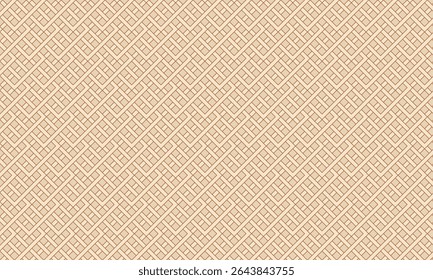 Seamless geometric pattern on a soft beige background. Interlocking lines create an elegant, minimalist texture, perfect for wallpapers, packaging, textiles, or graphic design backdrops.