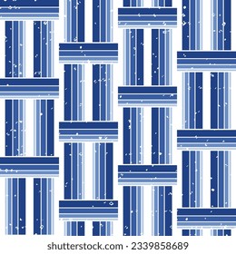 seamless Geometric pattern on white background.Texture from tartan, tablecloths, shirts, dresses, bedding, blankets and other textile products. indigo blue theme Horizontal vertical stripes pattern.