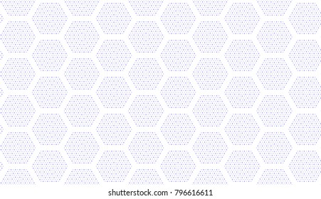 
Seamless geometric pattern on a white background with dots of blue color. Vector design. Light geometry of hexahedron.