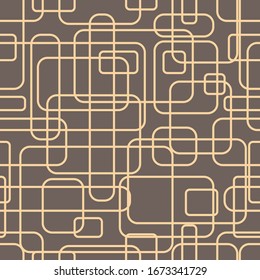 Seamless geometric pattern in op art design. The chaotic interweaving of geometric lines creating a continuous seamless pattern. Seamless vector pattern.