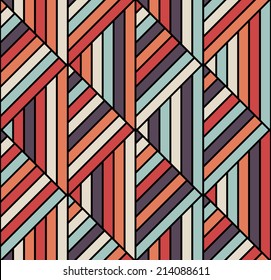 Seamless geometric pattern in op art design. Vector art.