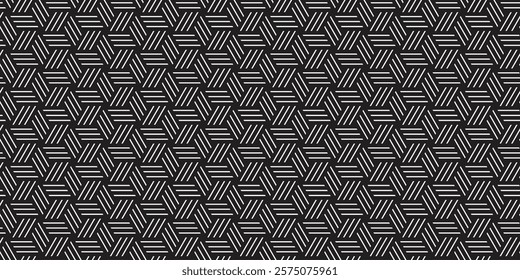 Seamless geometric pattern in op art design. Vector art. Seamless abstract hand drawn pattern. Vector freehand lines background texture. Ink brush strokes simple geometric design.