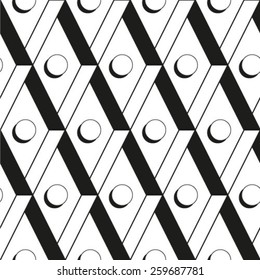 Seamless geometric pattern in op art design. Vector art.
