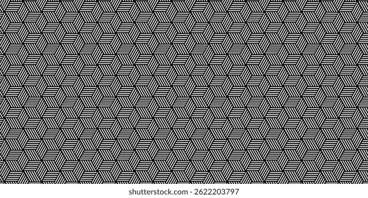 Seamless geometric pattern in op art design. Vector art.