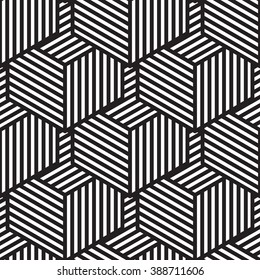 Seamless geometric pattern in op art design. Vector illustration