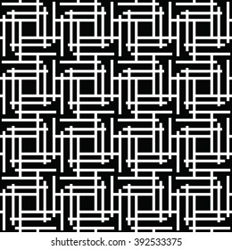 Seamless geometric pattern in op art design. Vector art.