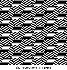Seamless geometric pattern in op art design. Vector art.