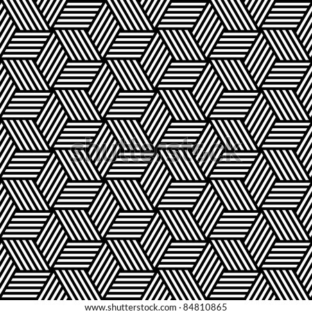 Seamless geometric pattern in op art design. Vector art.