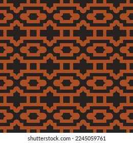 nahtloses geometrisches Muster mit orangefarbenem Ornament