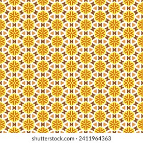 Seamless geometric pattern with orange and white design