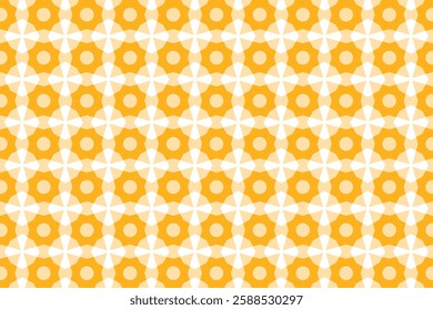 Seamless geometric pattern orange and white colors effect rhombuses and circles geometric effect pattern banner.