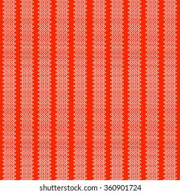 Seamless geometric pattern. Orange and white pattern of stripes and zigzags, painted by hand.