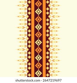 seamless geometric pattern orange, yellow. Native American tribal fabric, design vector for woven textile printing,tile,carpet,cards, motifs, picture books, ethnic boho indian texture ornament pattern