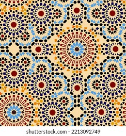 Seamless geometric pattern, Oriental ornament, Moroccan mosaic
