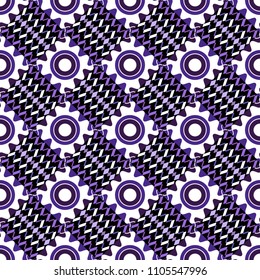 Seamless geometric pattern, oriental style in white, yellow and black colors.