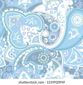 Seamless geometric pattern in oriental style. Traditional paisley motifs. Textiles and wallpaper.