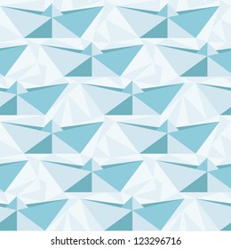 Seamless geometric pattern with origami boats.