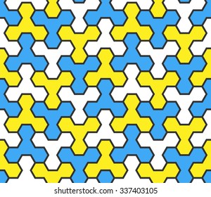 Seamless Geometric Pattern. Ornament With Hexagons. Vector.