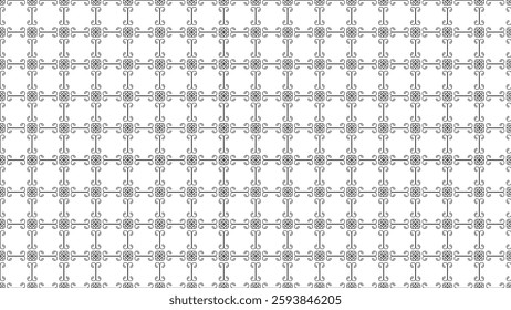 Seamless Geometric Pattern With Ornamental Design in Monotone Line Art Style