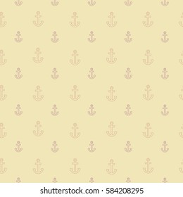 Seamless geometric pattern with outline anchors on sandy background
