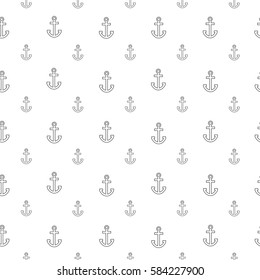 Seamless geometric pattern with outline big and small anchors on white background
