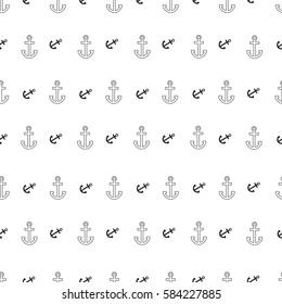 Seamless geometric pattern with outline and incline anchors on white background