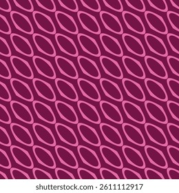 Seamless Geometric Pattern with Oval Shapes on Purple Background