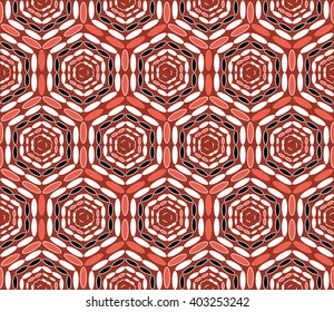 Seamless geometric pattern with ovals. Vector art.
