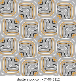 Seamless geometric pattern with ovals. Vector art.