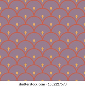 seamless geometric pattern with overlapping circles and drop shapes