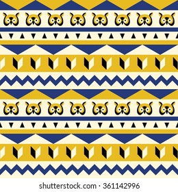 Seamless geometric pattern with owls.
