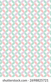 Seamless Geometric Pattern with Pastel Pinwheel Segments in Grid Layout