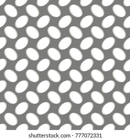 Seamless geometric pattern, perforated metal grill on gray background, stripes abstract template, vector illustration