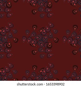 Nahtlose, geometrische Muster von Blättern und Blättern. Abstrakte Vektorillustration auf dem Hintergrund. Design für Stoff, Verpackung, Textilien, Papier, Tapete, dekorative Bedruckung, Keramik.
